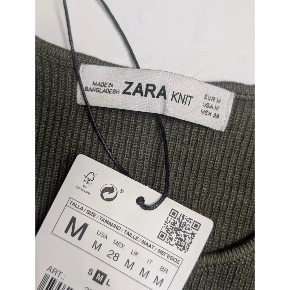 ZARA Knit Cutout Back Midi Dress Women's Size M - Picture 10 of 16